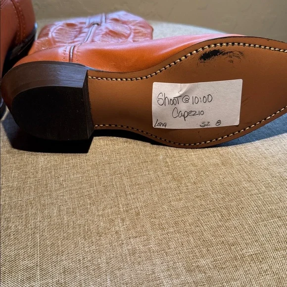 Capezio Women’s Leather Western Ankle Boots Size 8 B Cognac Tan Pointed Toe - Picture 8 of 11